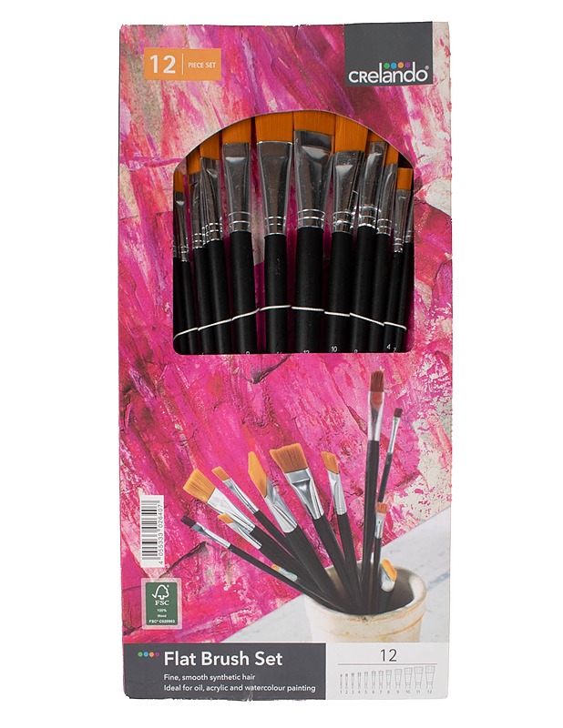 CRELANDO Flat Brush Set sivellinsetti - Askartelu - 10105605868 - 0