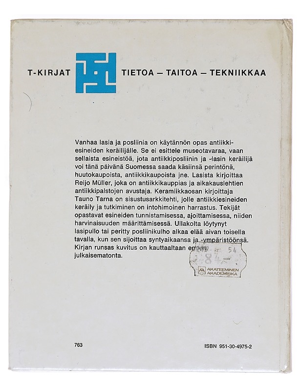 Vanhaa lasia ja posliinia - Muller, Reijo - Taide- ja kulttuurikirjat - 10105605882 - 1