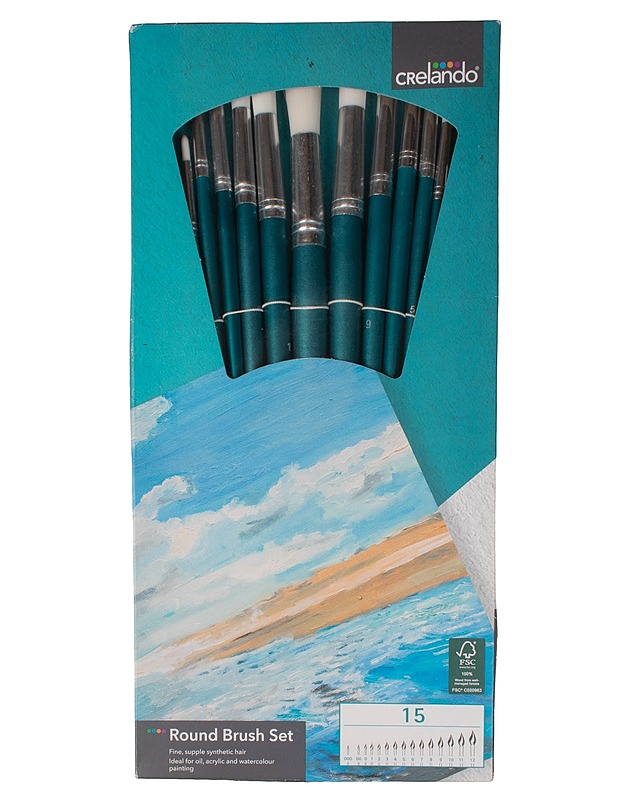 CRELANDO Round Brush Set sivellinsetti - Askartelu - 10105605873 - 0