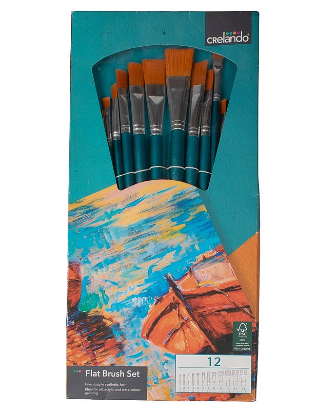 CRELANDO Flat Brush Set litteä sivellinsarja - Askartelu - 10105605879 - 0