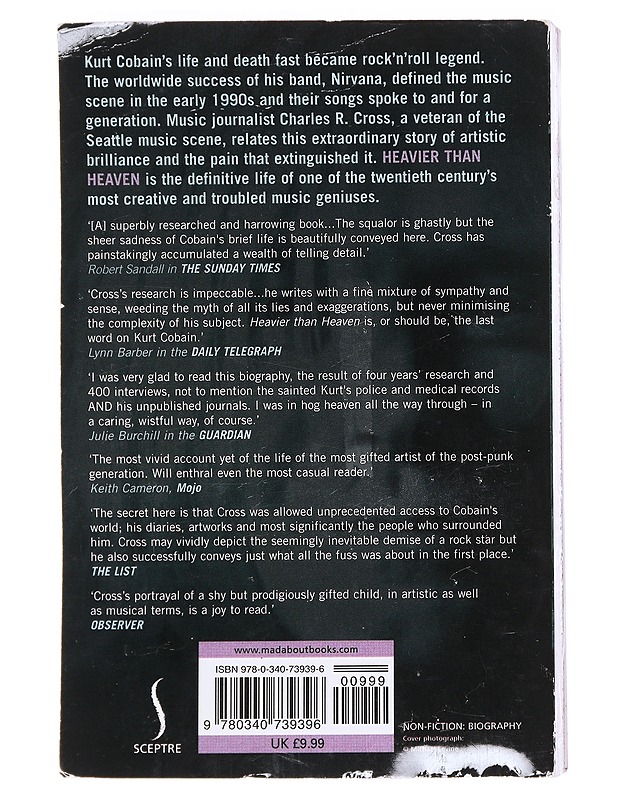 Heavier than heaven : the biography of Kurt Cobain - Charles R. Cross - Elämäkerrat ja muistelmat - 10105605913 - 1