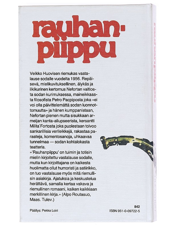 Rauhanpiippu - Veikko Huovinen - Romaanit ja novellit - 10105605948 - 1