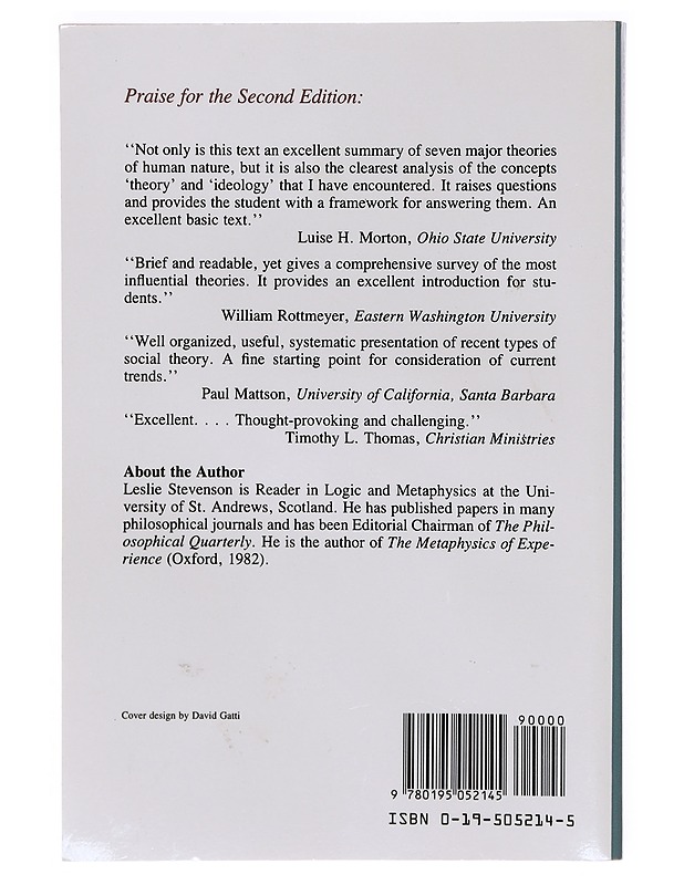 Seven theories of human nature - Leslie Stevenson - Romaanit ja novellit - 10105605985 - 1
