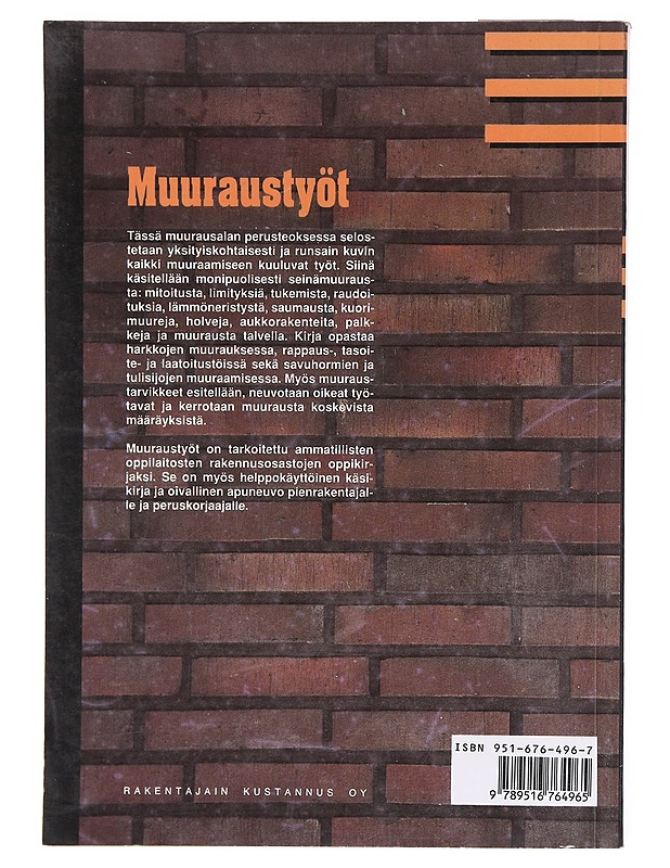 Muuraustyöt - Reino Kavaja - Tietokirjat ja oppaat - 10105606047 - 1