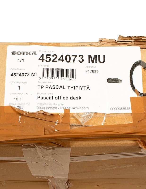 SOTKA Pascal työpöytä - Rakennustarvikkeet - 10105606107 - 0