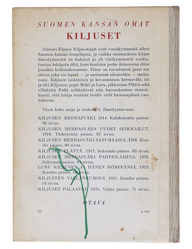Kiljusen herrasväki satumaassa  - Finne, Jalmari - Lastenkirjat - 10105606246 - 1
