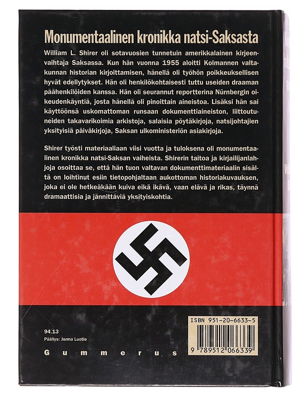 Kolmannen valtakunnan nousu ja tuho, osat I - II - William L. Shirer - Historiakirjat - 10105606279 - 1