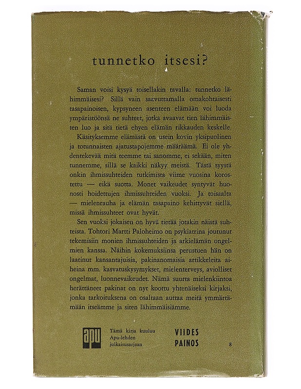 Ihminen ihmiselle - Paloheimo, Martti - Tietokirjat - 10105606350 - 1