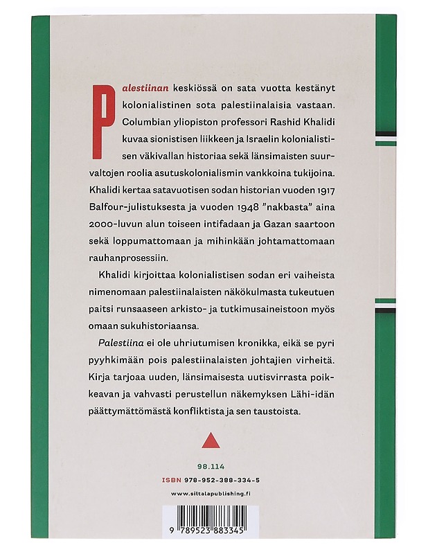 Palestiina - Rashid Khalidi - Historiakirjat - 10105606565 - 1