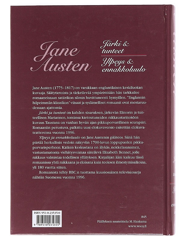 Järki & tunteet ; Ylpeys & ennakkoluulo - Jane Austen - Romaanit ja novellit - 10105606599 - 1