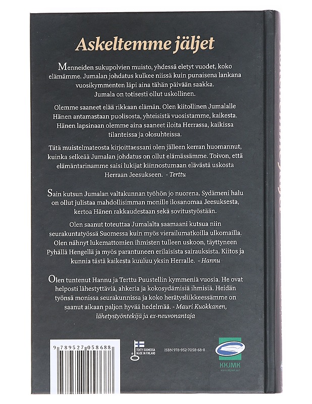 Askeltemme jäljet : Terttu ja Hannu Puustellin tarina - Terttu Puustelli - Elämäkerrat ja muistelmat - 10105607010 - 1