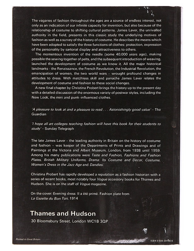 Costume and fashion : a concise history - Laver, James - Historiakirjat - 10105607080 - 1
