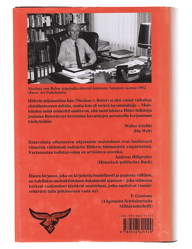 Hitlerin adjutanttina 1937-45 - Below, Nicolaus - Historiakirjat - 10105607084 - 1