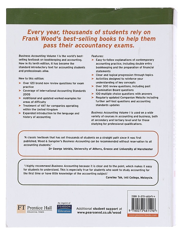 Frank Wood's business accounting 1. 1 - Wood, Frank - Tietokirjat ja oppaat - 10105607085 - 1