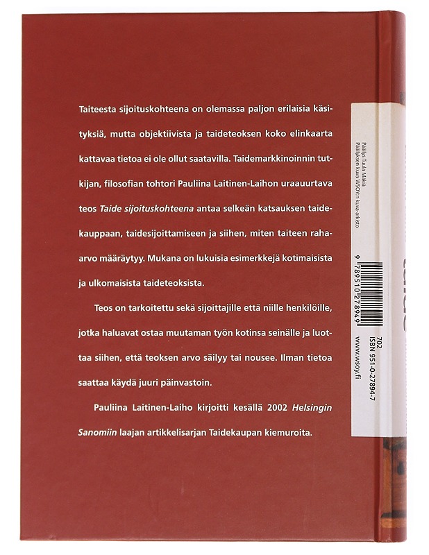 Taide sijoituskohteena - Pauliina Laitinen-Laiho - Tietokirjat ja oppaat - 10105607153 - 1