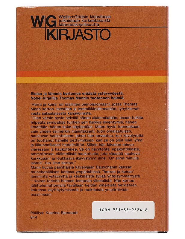 Herra ja koira - Mann, Thomas - Romaanit ja novellit - 10105607203 - 1