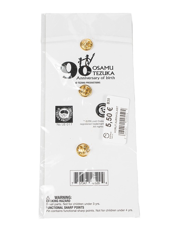 LOOT CRATE Osamu Tezuka 90th Anniversary of Birth keräilyrintanappisetti - Korut - 10105607284 - 1