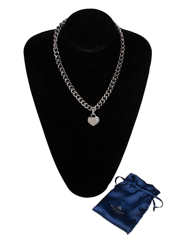 Panssariketju + strassisydän amuletti koru - Korut - 10105607325 - 0