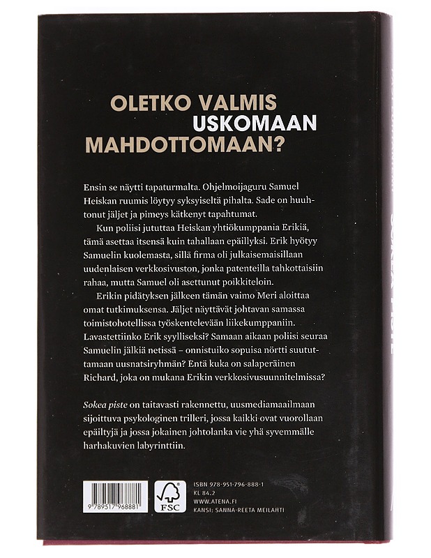 Sokea piste - Pasi Luhtaniemi - Romaanit ja novellit - 10105607424 - 1