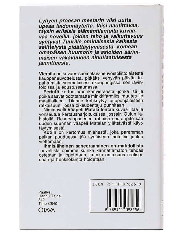 Vääpeli Matala lentää / novelleja - Antti Tuuri - Romaanit ja novellit - 10105607434 - 1