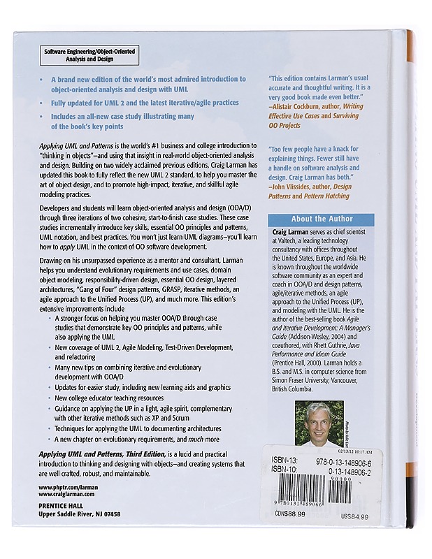 Applying UML and patterns : an introduction to object-oriented analysis and design and iterative development 3rd Edition - Craig Larman - Tietokirjat ja oppaat - 10105607673 - 1
