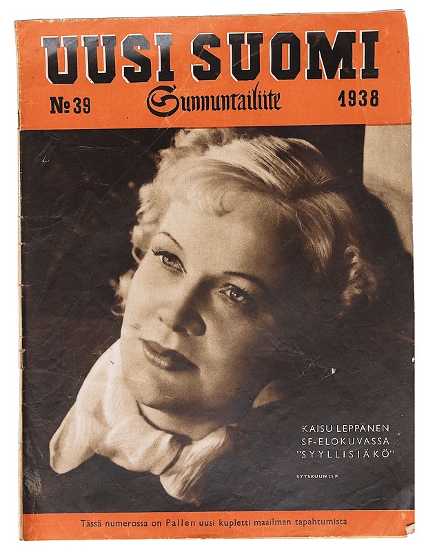 Uusi Suomi 39 / 1938 - Lehdet - 10105607768 - 0