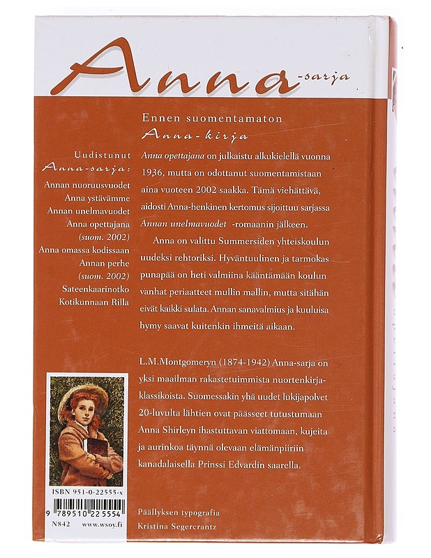 Anna opettajana - Montgomery, L. M. 1874-1942 - Nuorten kirjat - 10105607812 - 1