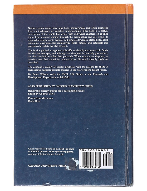 The nuclear fuel cycle : from ore to waste - Wilson, P.D - Tietokirjat - 10105607837 - 1