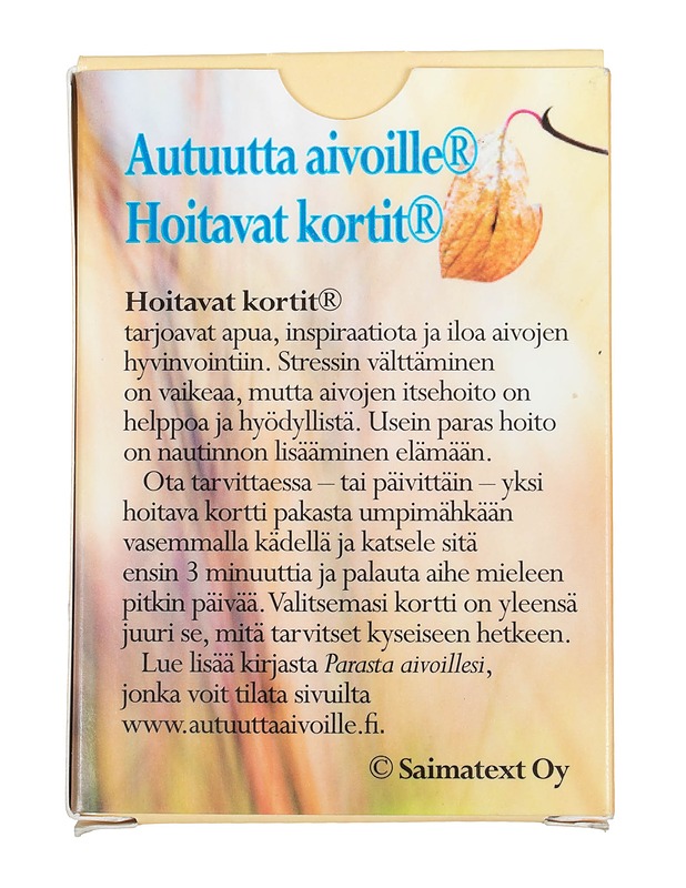 SAIMATEXT Autuutta Aivoille Hoitavat Kortit hyvinvointikorttipakka - Seurapelit - 10105608002 - 1