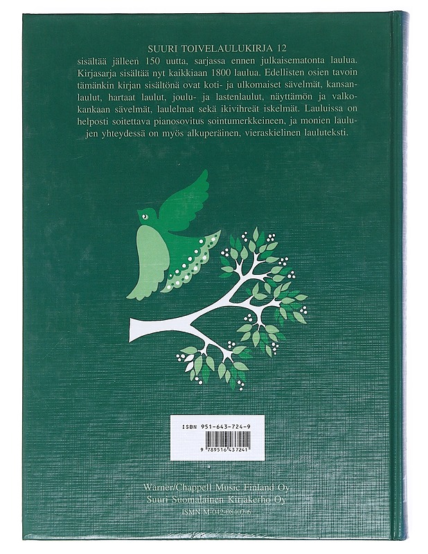 Suuri toivelaulukirja. 12 - toim. Heikki Uusitalo - Musiikki- ja elokuvakirjat - 10105608055 - 1