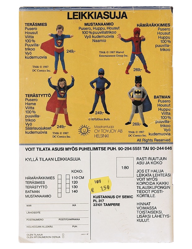 Musta naamio : No 4 /1988/ 8:50 - Fantasia- ja scifi - 10105608130 - 1