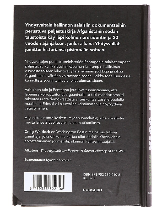 Afganistanin sota : Pentagonin salaiset paperit - Whitlock, Craig - Tietokirjat ja oppaat - 10105608137 - 1