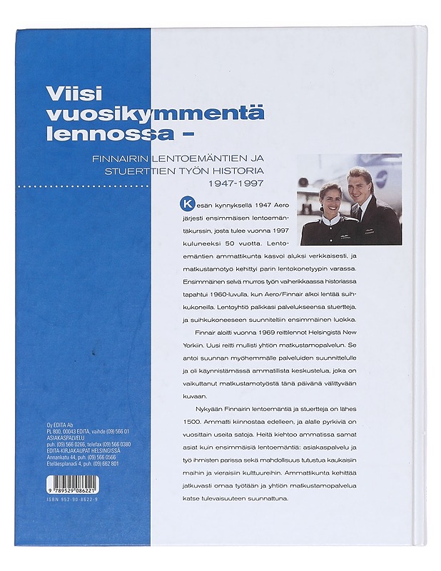 Viisi vuosikymmentä lennossa : Finnairin lentoemäntien ja stuerttien työn historia 1947-1997 - Hytönen, Yki - Historiakirjat - 10105608143 - 1