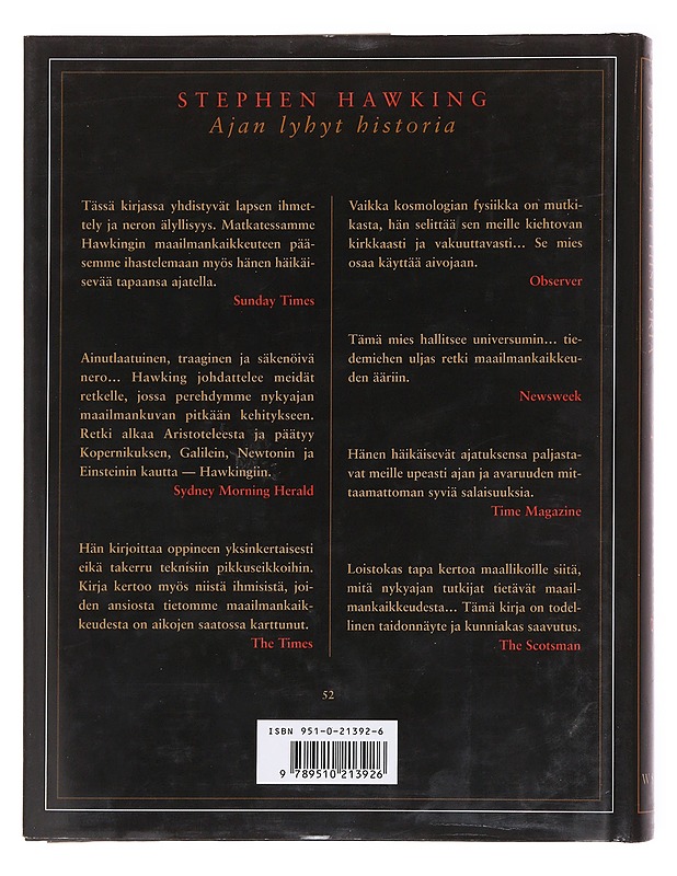 Ajan lyhyt historia : tarkistettu ja täydennetty, kuvitettu laitos - Stephen Hawking - Tietokirjat - 10105608148 - 1