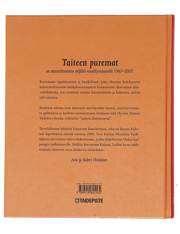 Taiteen puremat : muistelmia 1967-2007 - Heinänen, Aira - Taide- ja kulttuurikirjat - 10105608201 - 1