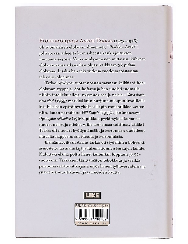 Tarkastelua / Aarne Tarkas ja hänen elokuvansa - Kari Uusitalo - Elämäkerrat ja muistelmat - 10105608264 - 1