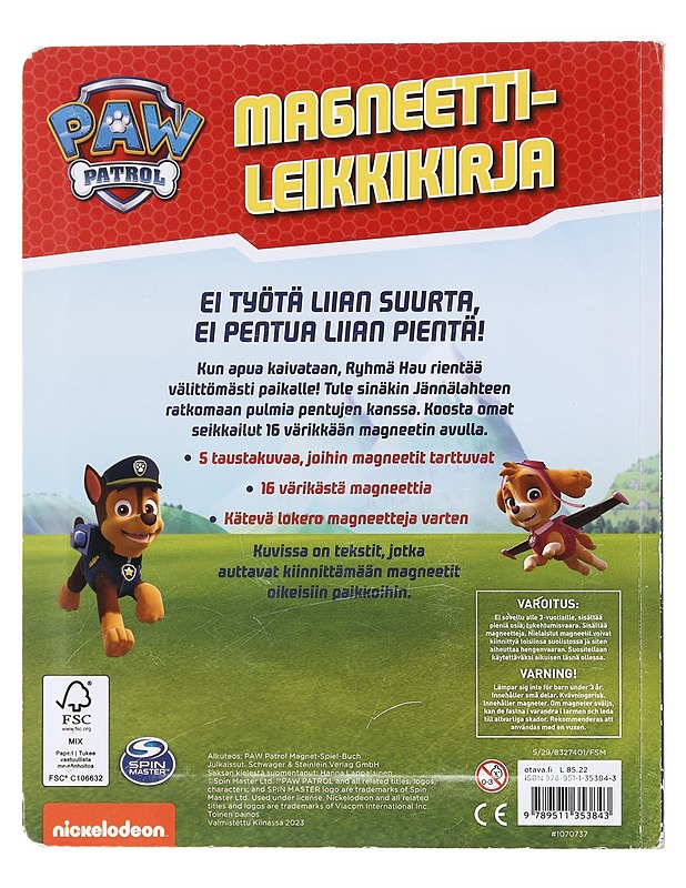 Magneettileikkikirja: Paw Patrol - Lappalainen, Hanna - Lastenkirjat - 10105608383 - 1