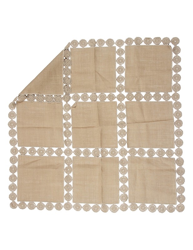 Pitsikoristeinen pöytäliina, 110x110 cm - Pöytäliinat - 10105608423 - 0