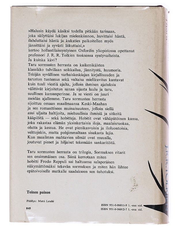 Taru sormusten herrasta / 1 Sormuksen ritarit - Tolkien, J. R. R. - Romaanit ja novellit - 10105608756 - 1
