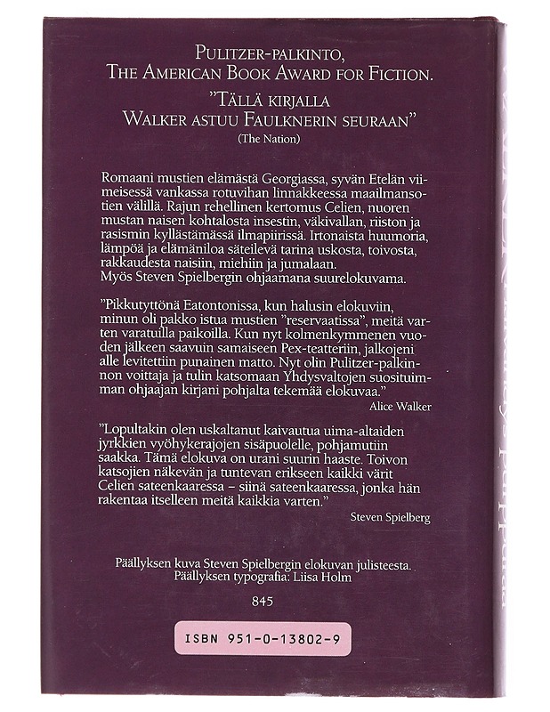 Häivähdys purppuraa - Alice Walker - Kaunokirjallisuus - 10105608837 - 1
