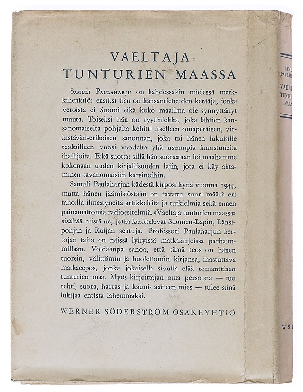 Vaeltaja tunturien maassa - Samuli Paulaharju - Romaanit ja novellit - 10105609001 - 1