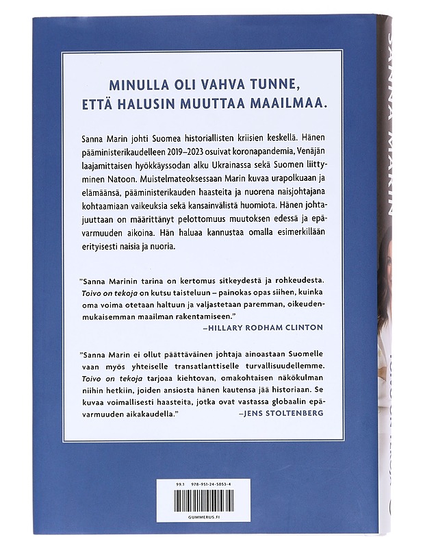 Toivo on tekoja - Marin, Sanna - Elämäkerrat ja muistelmat - 10105609034 - 1