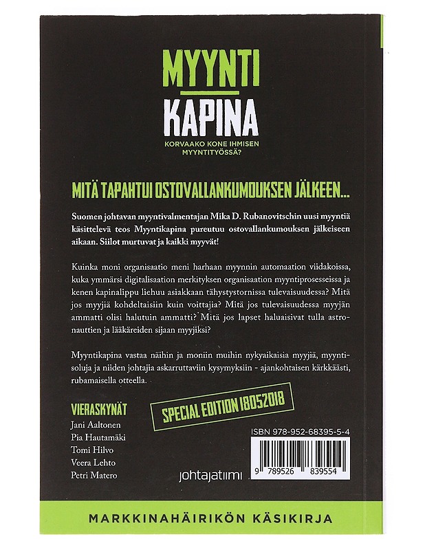 Myyntikapina : korvaako kone ihmisen myyntityössä - Mika D. Rubanovitsch - Tietokirjat ja oppaat - 10105609169 - 1