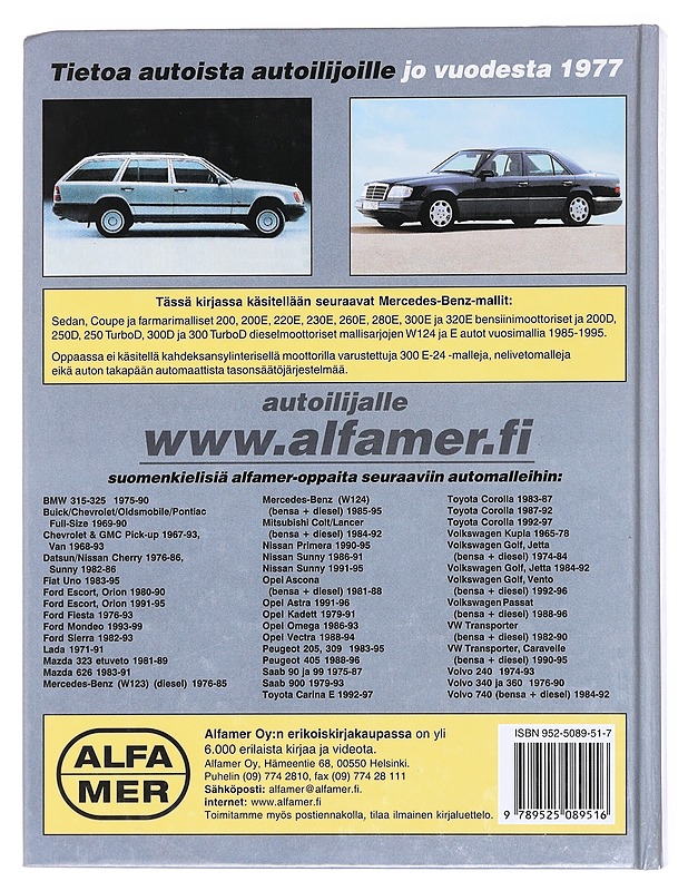 Mercedes-Benz / W124- & E-sarjat 1985-1995 - H. R. Etzold - Harrastekirjat - 10105609216 - 1