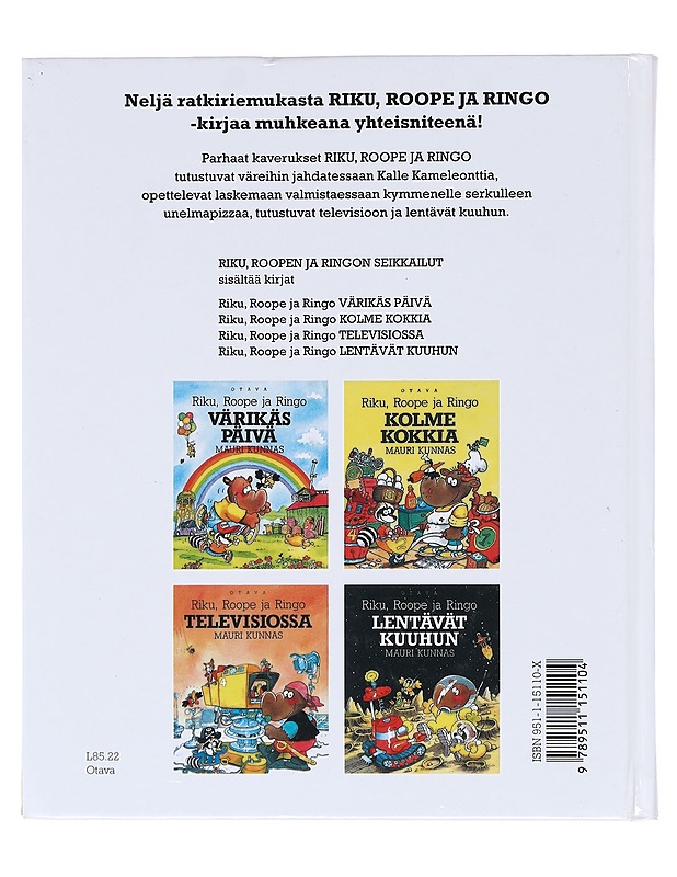 Rikun, Roopen ja Ringon seikkailut - Mauri Kunnas, 9789511151104 - Lastenkirjat - 10105609368 - 1