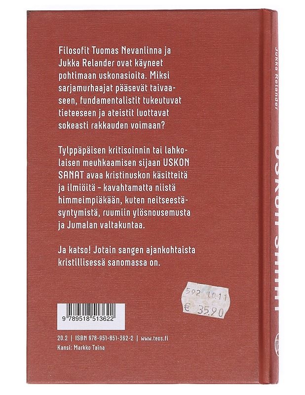 Uskon sanat - Nevanlinna, Tuomas ; Relander , Jukka  - Tietokirjat ja oppaat - 10105609544 - 1