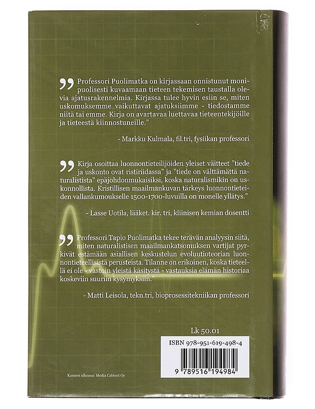 Usko, tiede ja evoluutio - Tapio Puolimatka - Tietokirjat ja oppaat - 10105609608 - 1