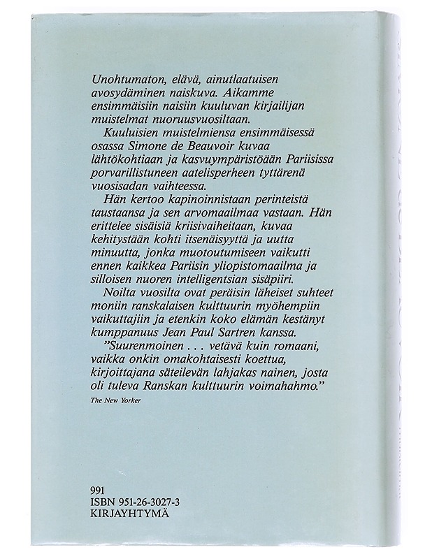 Perhetytön muistelmat - Beauvoir, Simone de - Elämäkerrat ja muistelmat - 10105609698 - 1