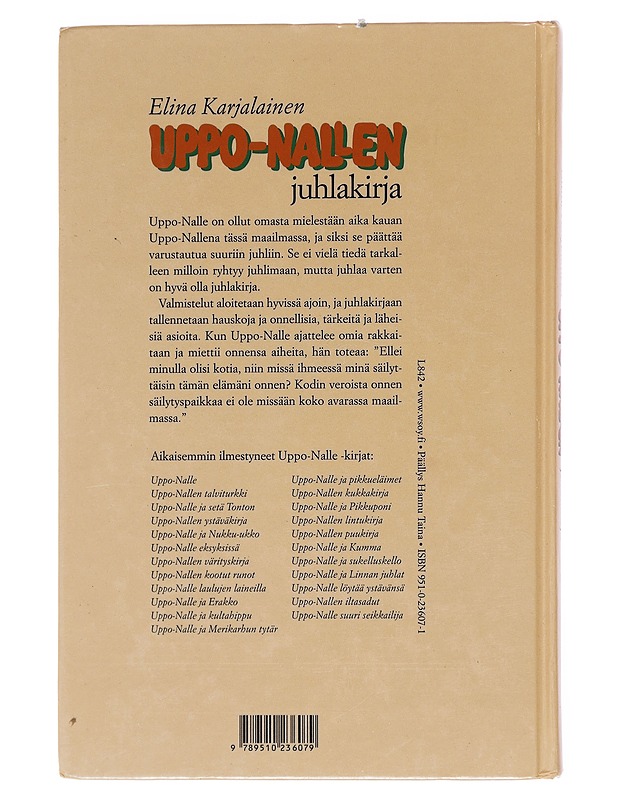 Uppo-Nallen juhlakirja - Karjalainen, Elina - Lastenkirjat - 10105609709 - 1