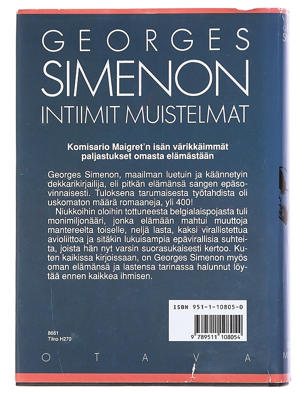 Intiimit muistelmat - Georges Simenon - Elämäkerrat ja muistelmat - 10105609760 - 1